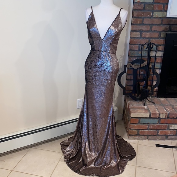 Gorgeous Sequined Gown in great condition. Love the sparkles - Picture 5 of 16